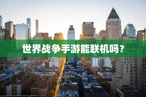 世界战争手游能联机吗？