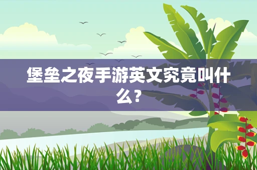 堡垒之夜手游英文究竟叫什么？