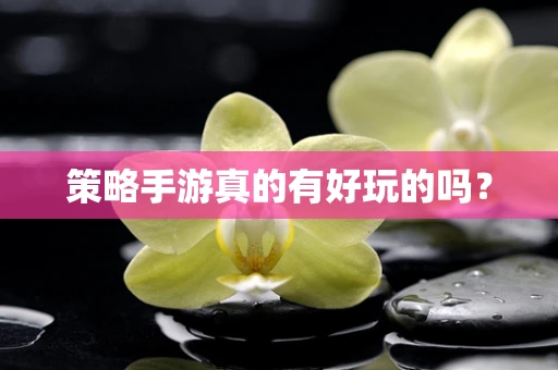 策略手游真的有好玩的吗？