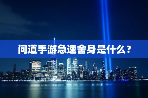 问道手游急速舍身是什么？