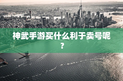 神武手游买什么利于卖号呢？