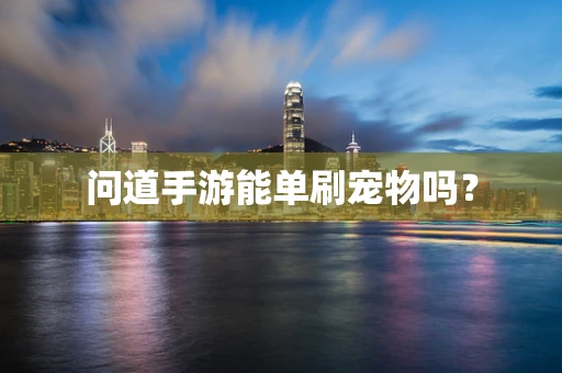 问道手游能单刷宠物吗？