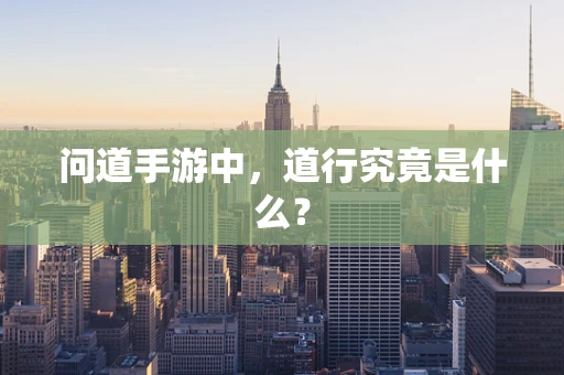 问道手游中，道行究竟是什么？