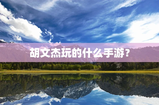 胡文杰玩的什么手游？