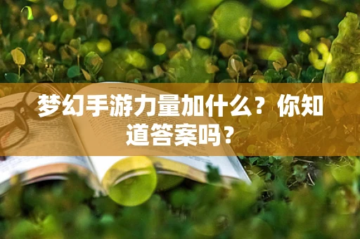 梦幻手游力量加什么？你知道答案吗？