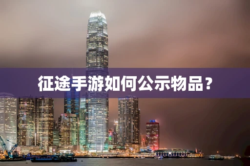 征途手游如何公示物品？