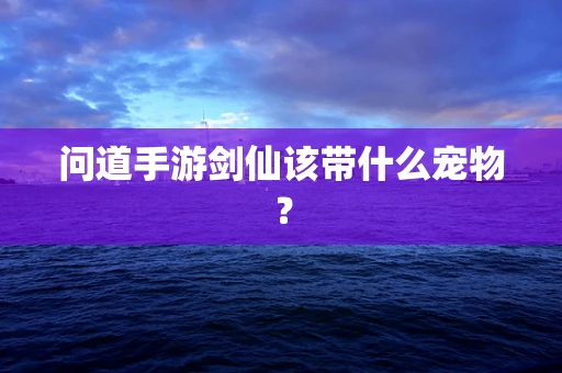 问道手游剑仙该带什么宠物？