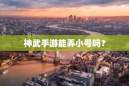 神武手游能弄小号吗？