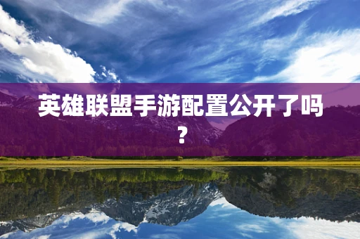 英雄联盟手游配置公开了吗？